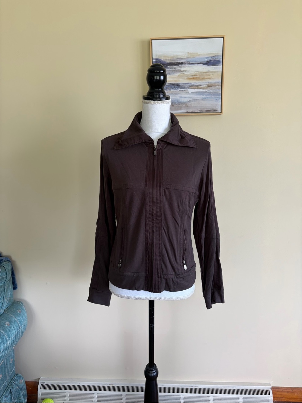 Size Medium CAbi Classic Brown Zip-Front Women's Jacket